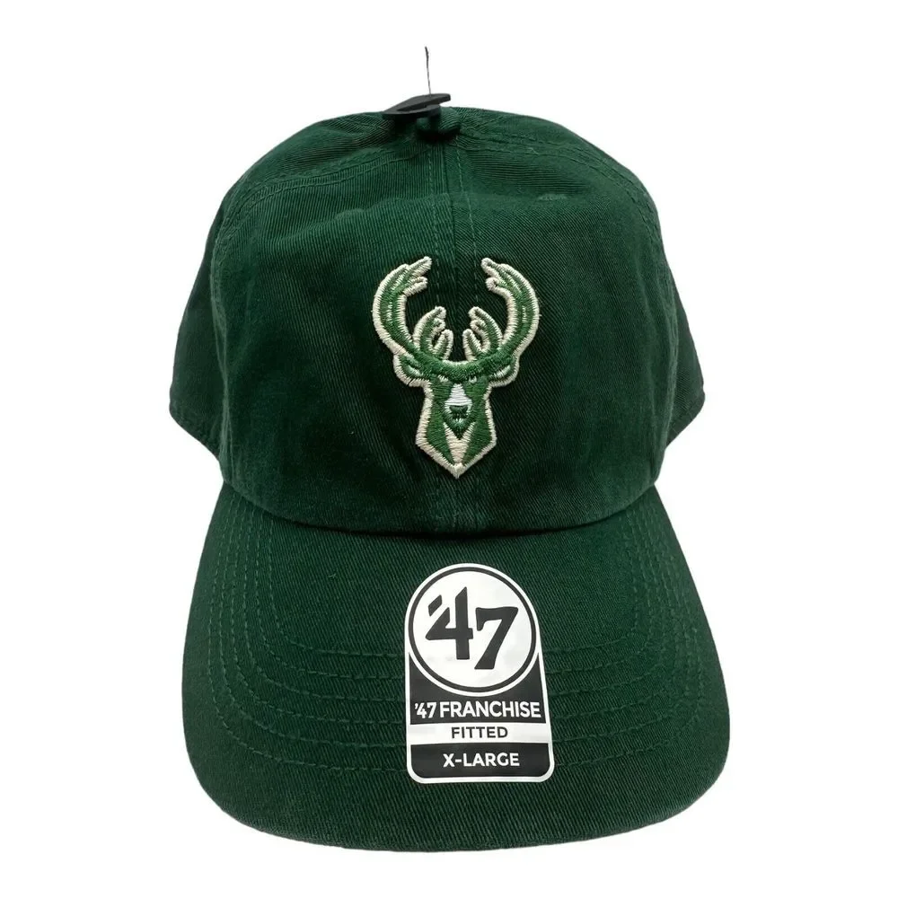 '47 Brand Milwaukee Bucks NBA Franchise Fitted Hat Cap Green Size XL‎ Basketball